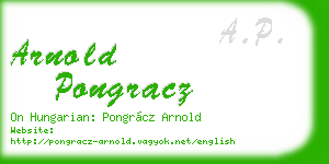 arnold pongracz business card